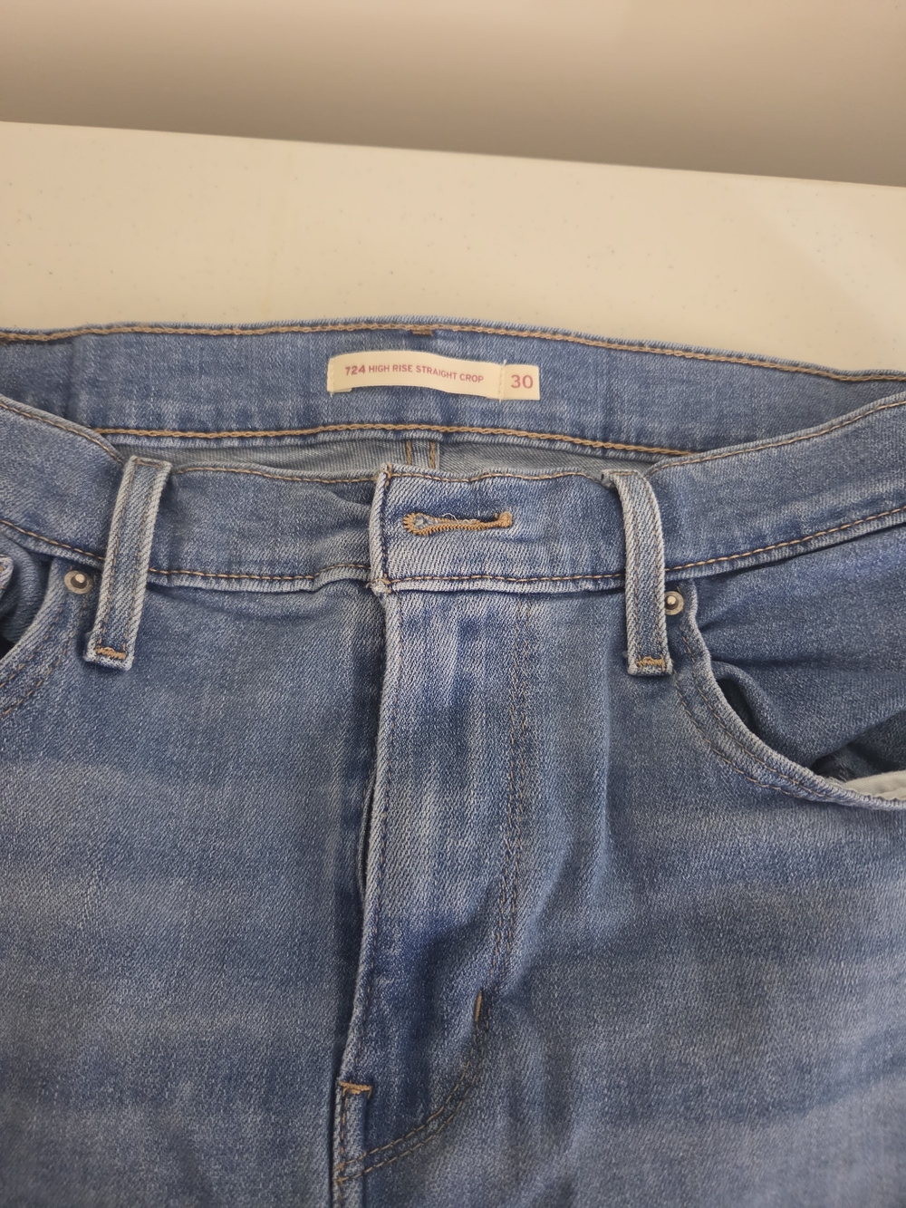 Levi's Light Blue High Rise Straight Crop Jeans